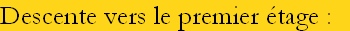 Descente vers le premier étage : 
